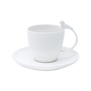 Jogo 6 Xicaras de Cha Porcelana com Pires Birds Branco 200ml