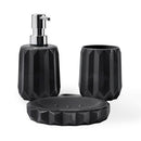 Kit Banheiro Conjunto Banho Fold Preto 3 Peças
