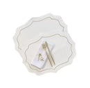 Conjunto de Jogo Americano Algodao Bordado Branco e Bege 47x37cm - 2 Peças