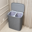Cesto de Roupas Duplo Premium Cinza 90 Litros