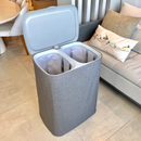 Cesto de Roupas Duplo Premium Cinza 90 Litros