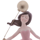 Figura Decorativa Boneca com Balão de Resina 22cm
