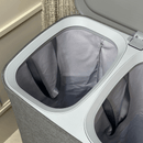 Cesto de Roupas Duplo Premium Cinza 90 Litros