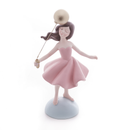 Figura Decorativa Boneca com Balão de Resina 22cm