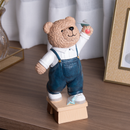 Figura Decorativa Urso com Avião Teddy Charm em Resina 22cm