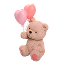 Figura Decorativa Urso com Balões Teddy Charm em Resina 20cm