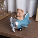 Figura Decorativa Urso Aventureiro Teddy Charm em Resina 17cm