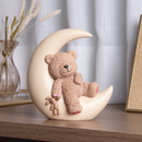 Figura Decorativa Urso na Lua Teddy Charm em Resina 18cm