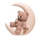 Figura Decorativa Urso na Lua Teddy Charm em Resina 18cm