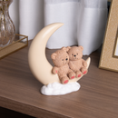 Figura Decorativa Ursos na Lua Teddy Charm em Resina 18cm