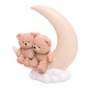Figura Decorativa Ursos na Lua Teddy Charm em Resina 18cm