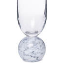 Jogo 2 Taças Base Esfera para Champanhe Vidro e Marmore Branco 210ml