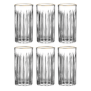 Jogo 6 Copos Altos Soho em Cristal com Fio de Ouro 350ml