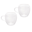 Jogo 2 Canecas de Café Parede Dupla Vidro Borossilicato 80ml