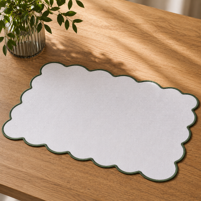 Jogo Americano Retangular Cloud Poliester Branco 30x45
