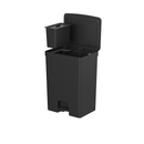 Lixeira de Pedal Trium 46 Litros com Cesto 4 Litros Preta