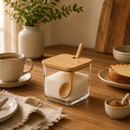 Açucareiro Pote Porta Condimentos com Colher Bambu Brisa