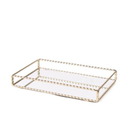 Bandeja Retangular Metal Espelhada Dourada 36,5cm