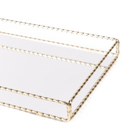 Bandeja Retangular Metal Espelhada Dourada 36,5cm