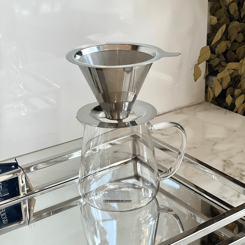 Cafeteira de Vidro Borossilicato com Filtro em Aço Inox 750ml