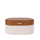 Caixa Decorativa em MDF e PU Marrom e Bege 66cm