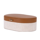 Caixa Decorativa em MDF e PU Marrom e Bege 52cm