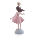 Figura Decorativa Boneca com Balão de Resina 22cm