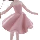 Figura Decorativa Boneca com Balão de Resina 22cm