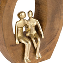 Escultura Casal Dourado em Madeira 22,5cm