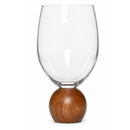 Jogo 2 Taças Base Esfera para Vinho Madeira Acacia e Cristal 520ml