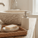 Porta Sabonete Liquido Classic em Cimento Creme 19cm