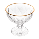 Taça para Sobremesa de Vidro com Fio de Ouro Diamond 250ml
