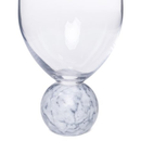 Jogo 2 Taças Base Esfera para Vinho Cristal e Marmore Branco 520ml