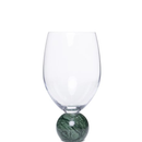Jogo 2 Taças Base Esfera para Vinho Cristal e Marmore Verde 520ml